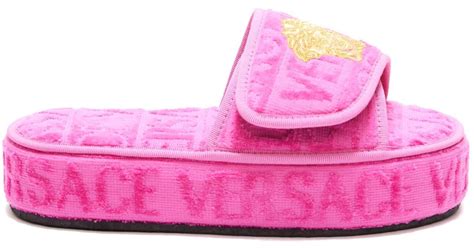 versace slippers pink|Versace slippers size guide.